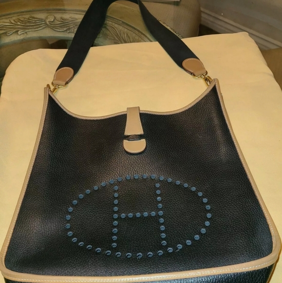 Auth HERMES EVELYNE GM Shoulder Bag Black Brown Va - Picture 3 of 12